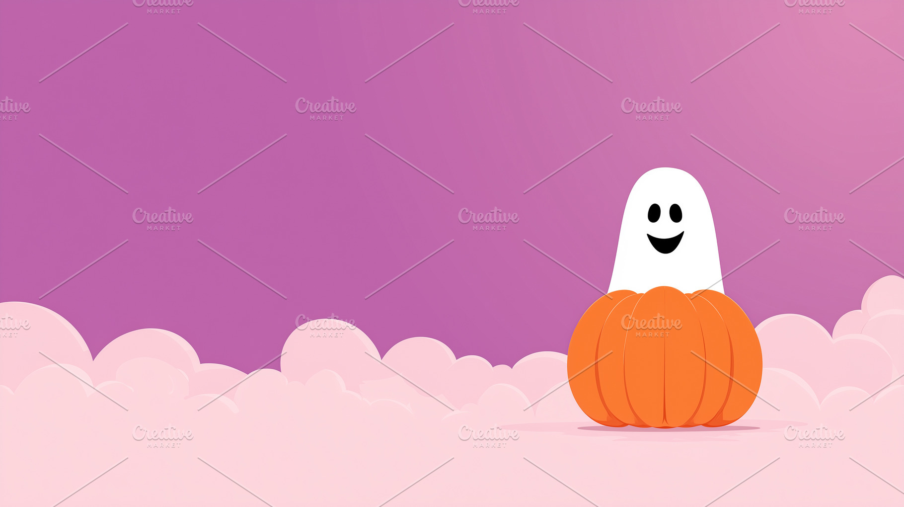 Cute smiling ghost sitting inside, a Holiday Photo by MistyDay
