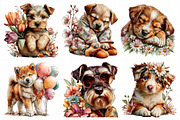Whimsical Spring Dogs Clipart, an Illustration by Daily.Designs (Thumbnail 3 of 7)