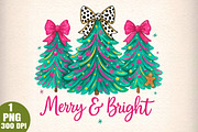 Merry and Bright Christmas Tree PNG, an Illustration by Daily.Designs (Thumbnail 1 of 5)
