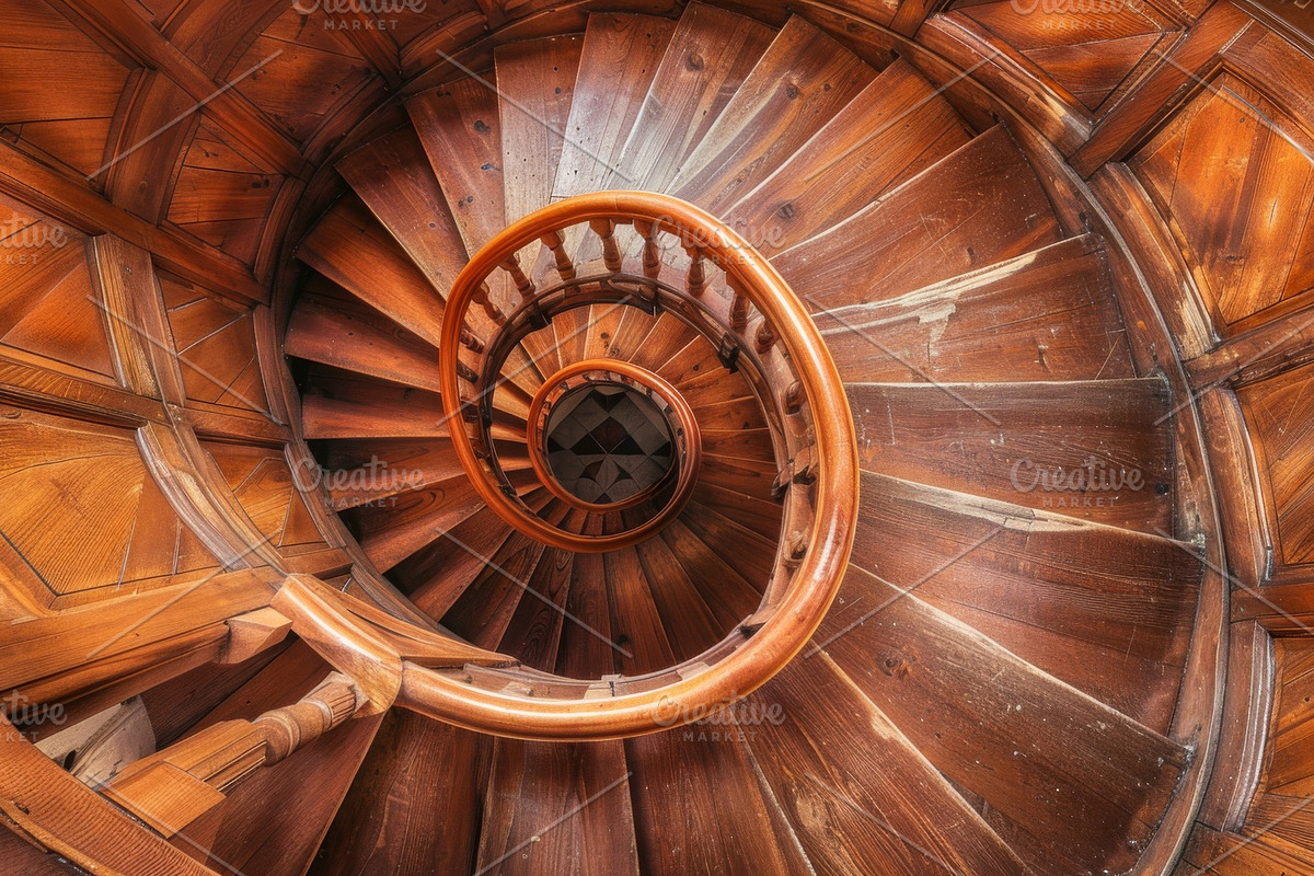 69 Spiral wooden staircases, an Architecture Photo by Handmadefont (Photo 64 of 73)