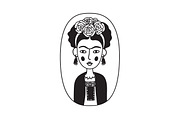 Poster with beautiful Mexican woman, a Decorative Illustration by KVIO (Thumbnail 1 of 3)