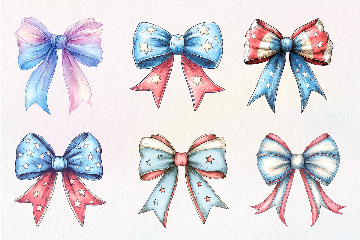 4th of July Bow Sublimation Bundle, an Illustration by CreationArt (Photo 3 of 6)