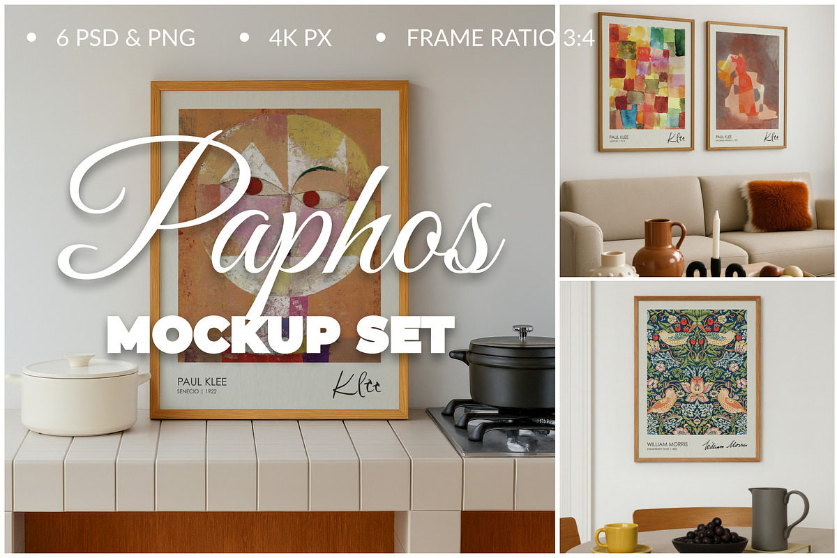 6 PSD Mockup Set for Poster 3x4, a Product Mockup by SigaSigaMockup (Photo 1 of 4)
