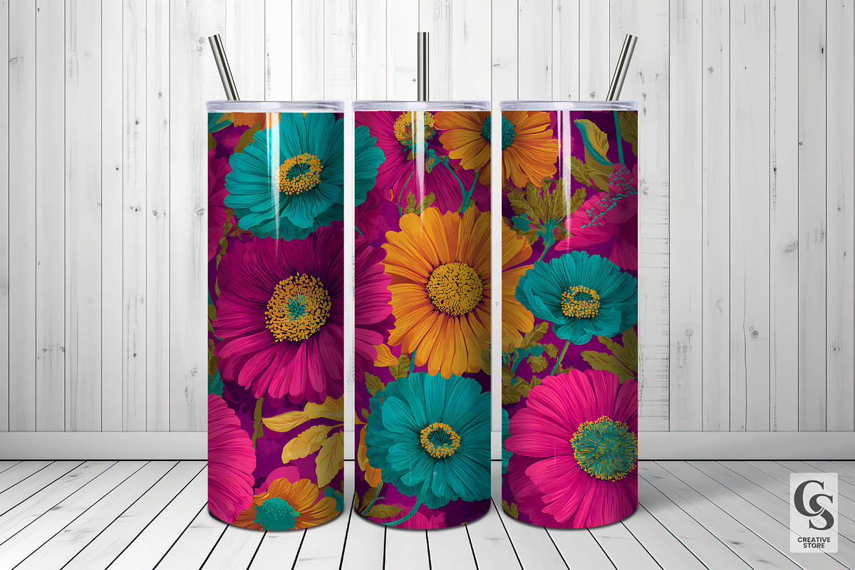 Bright Psychedelic Flowers Pattern, a Pattern Graphic by Creative Store (Photo 5 of 5)