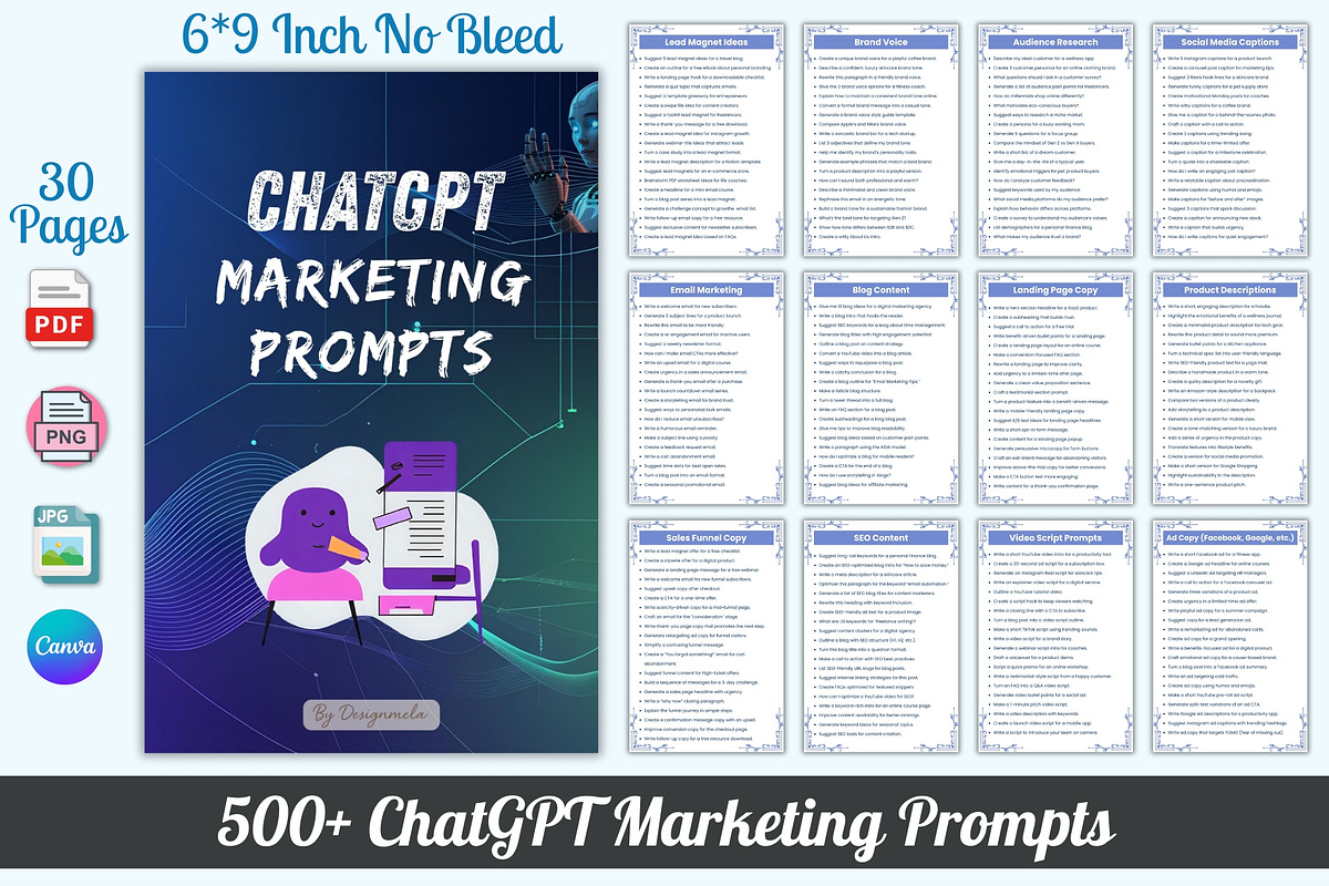 ChatGPT Marketing Prompts, a Stationery Template by Designmela01 (Photo 1 of 5)