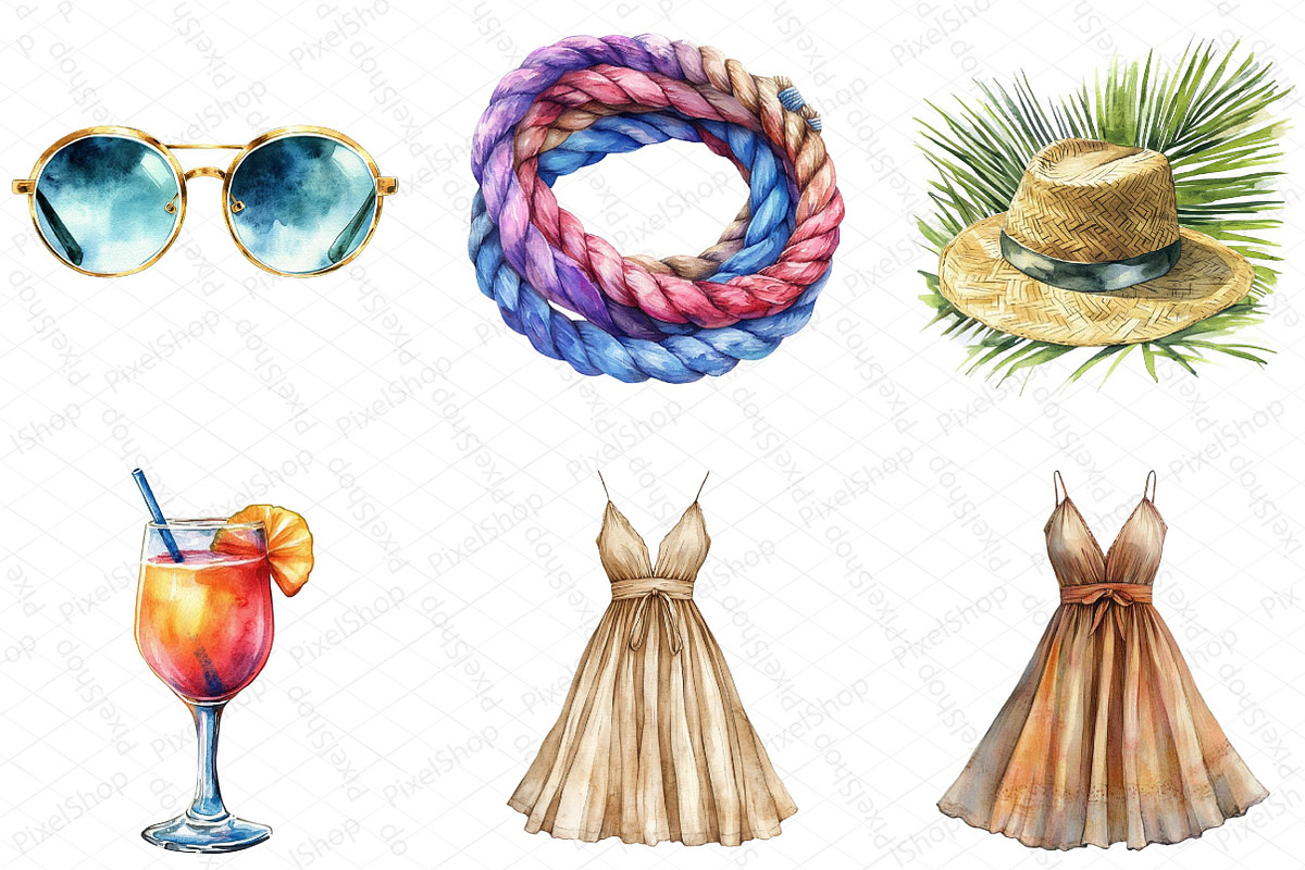 Watercolor Boho Summer Fashion Coast, an Illustration by DreamPrint404 (Photo 6 of 6)