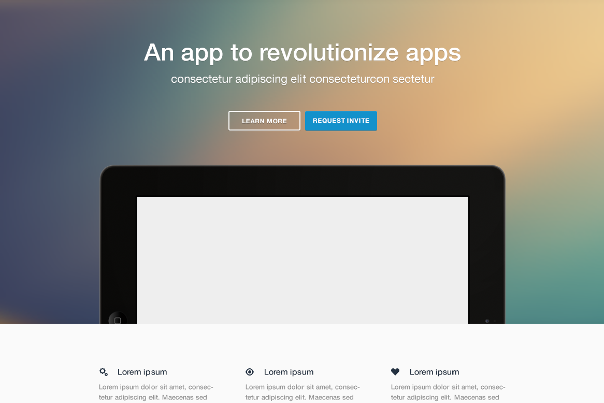 Tablet App Landing (iOS & Android), an App Template by Mike Arndt (Photo 3 of 3)