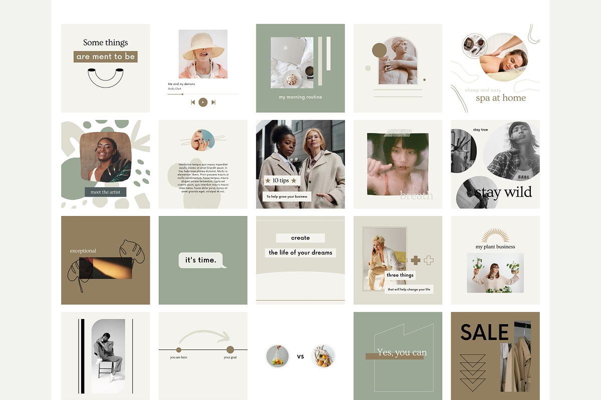 Instagram Post Templates for Canva., a Social Media Template by Sentimental postman (Photo 3 of 9)