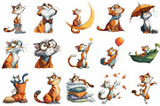 Quirky Cat Clipart, an Illustration by Pixels.Craft (Thumbnail 5 of 5)