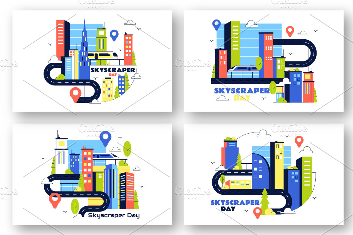 10 Skyscraper Day Illustration, a Technology Illustration by denayunebgt (Photo 3 of 4)