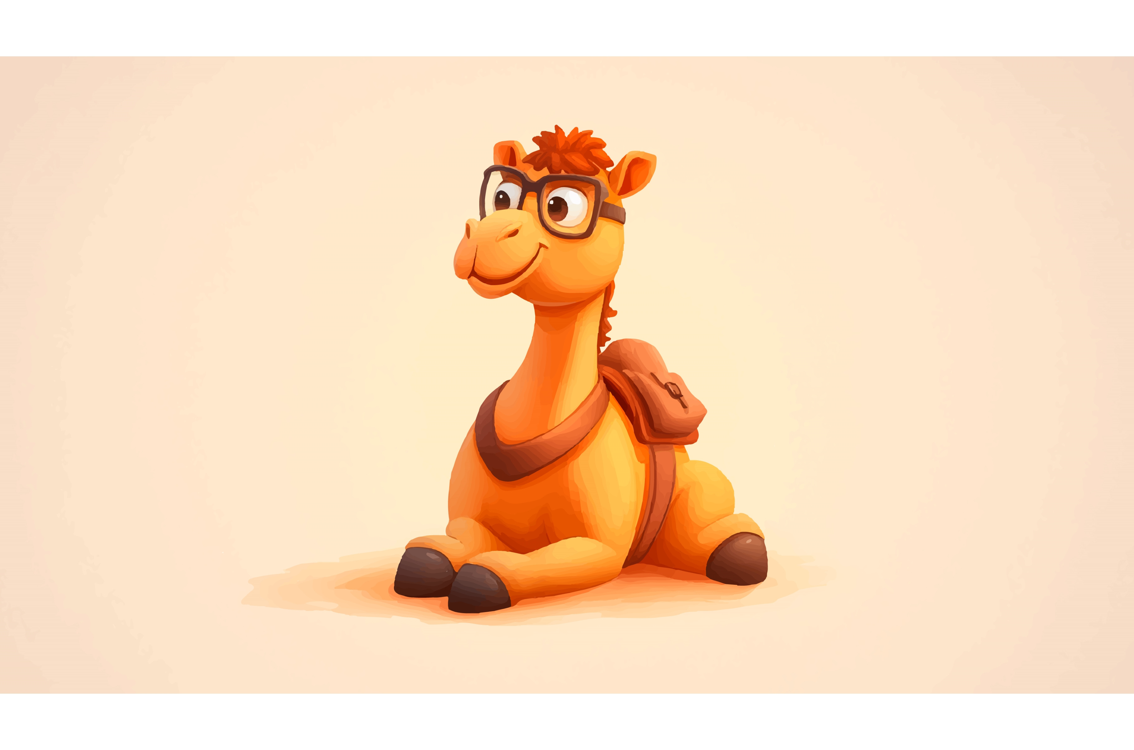 Happy Sitting Camel Cartoon, an Animal Illustration by LadadikArt