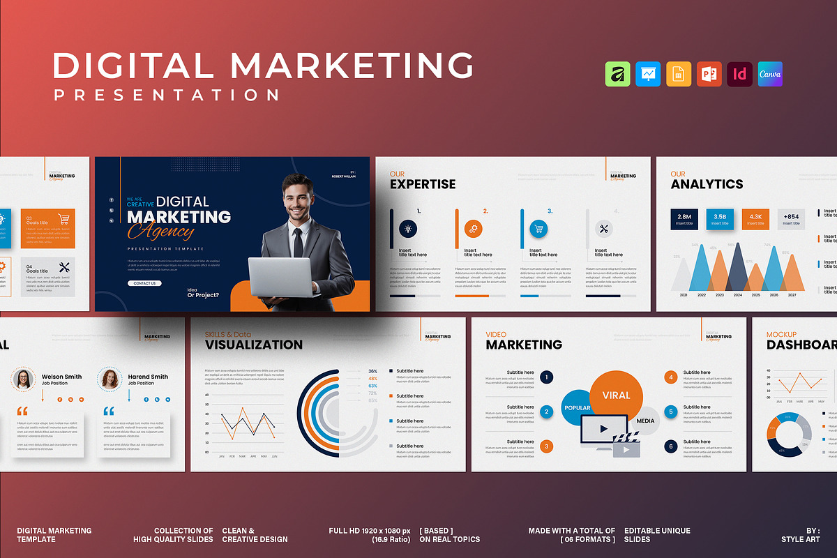 Marketing Agency PowerPoint Template, a Presentation Template by StyleArt (Photo 1 of 9)