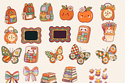 RETRO GROOVY BACK TO SCHOOL CLIPART, an Object Illustration by Daring Digies (Thumbnail 2 of 11)