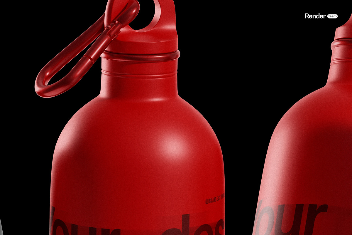 Sport Water Bottle Mockup Set, a Packaging Mockup by Renderteam (Photo 4 of 12)