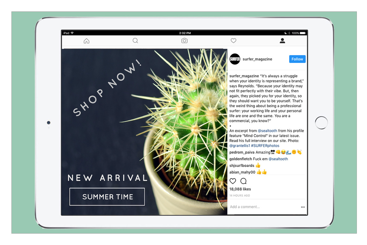 INSTAGRAM TEMPLATE PACK : TROPICAL, a Social Media Template by AtelierCartouche (Photo 4 of 5)