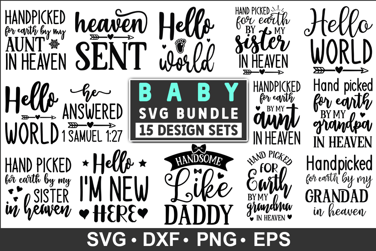 Baby Quotes SVG Bundle, New Born, an Illustration by Designvipe (Photo 1 of 4)