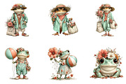 Whimsical Summer Frog Clipart, an Illustration by CreationArt (Thumbnail 4 of 7)