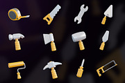 Construction Tools 3D Icon, an Object Graphic by Artnivora.Std (Thumbnail 4 of 4)