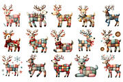 Whimsical Patchwork Reindeer Clipart, an Illustration by Designking (Thumbnail 3 of 5)
