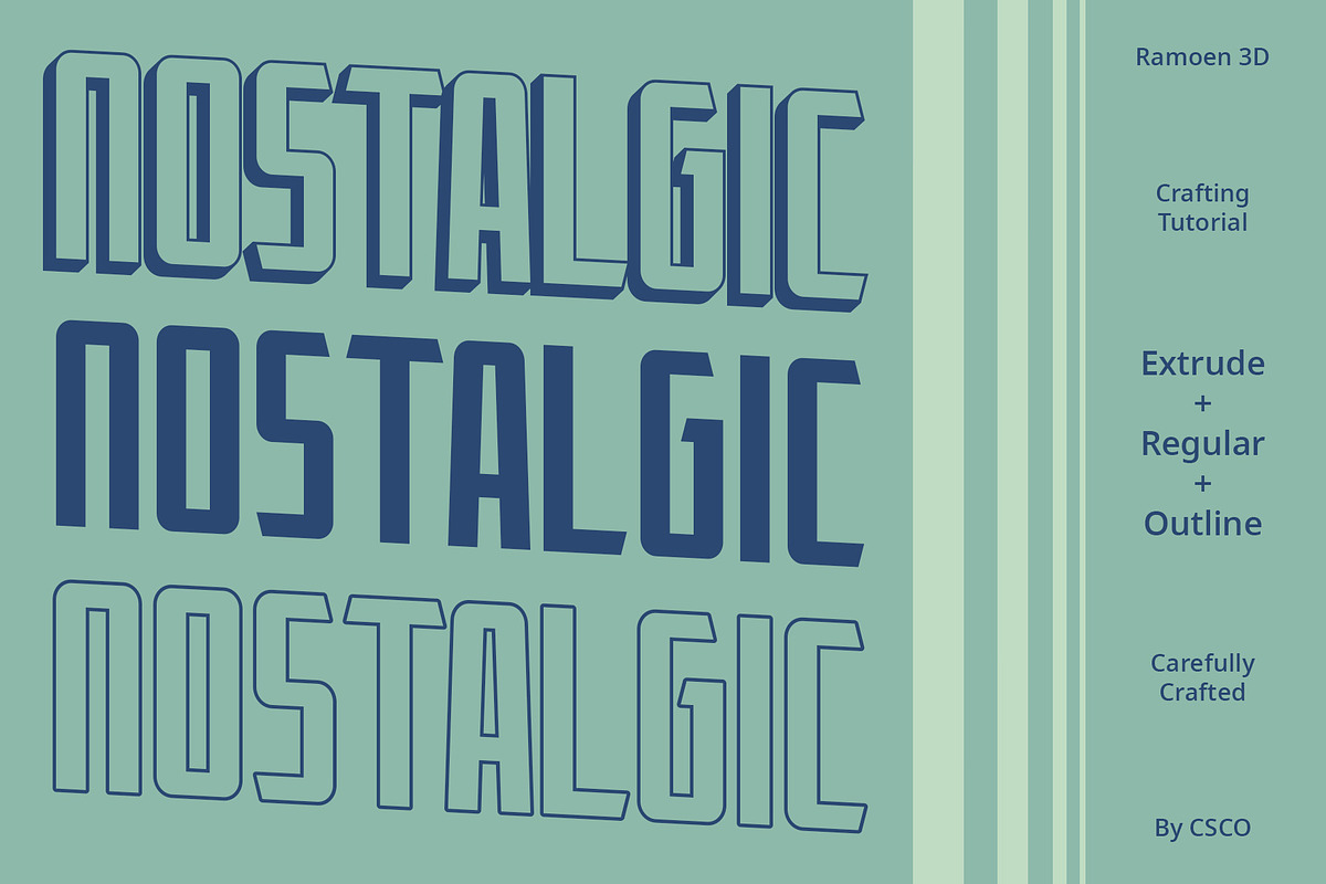 Ramoen 3D, a Sans Serif Font by Craft Supply Co. (Photo 2 of 8)