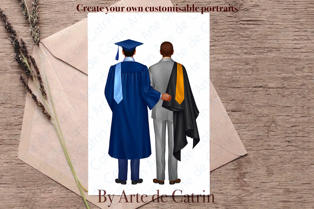 University Graduates Boys Clipart, a Graphic by ArtedeCatrin (Photo 5 of 11)