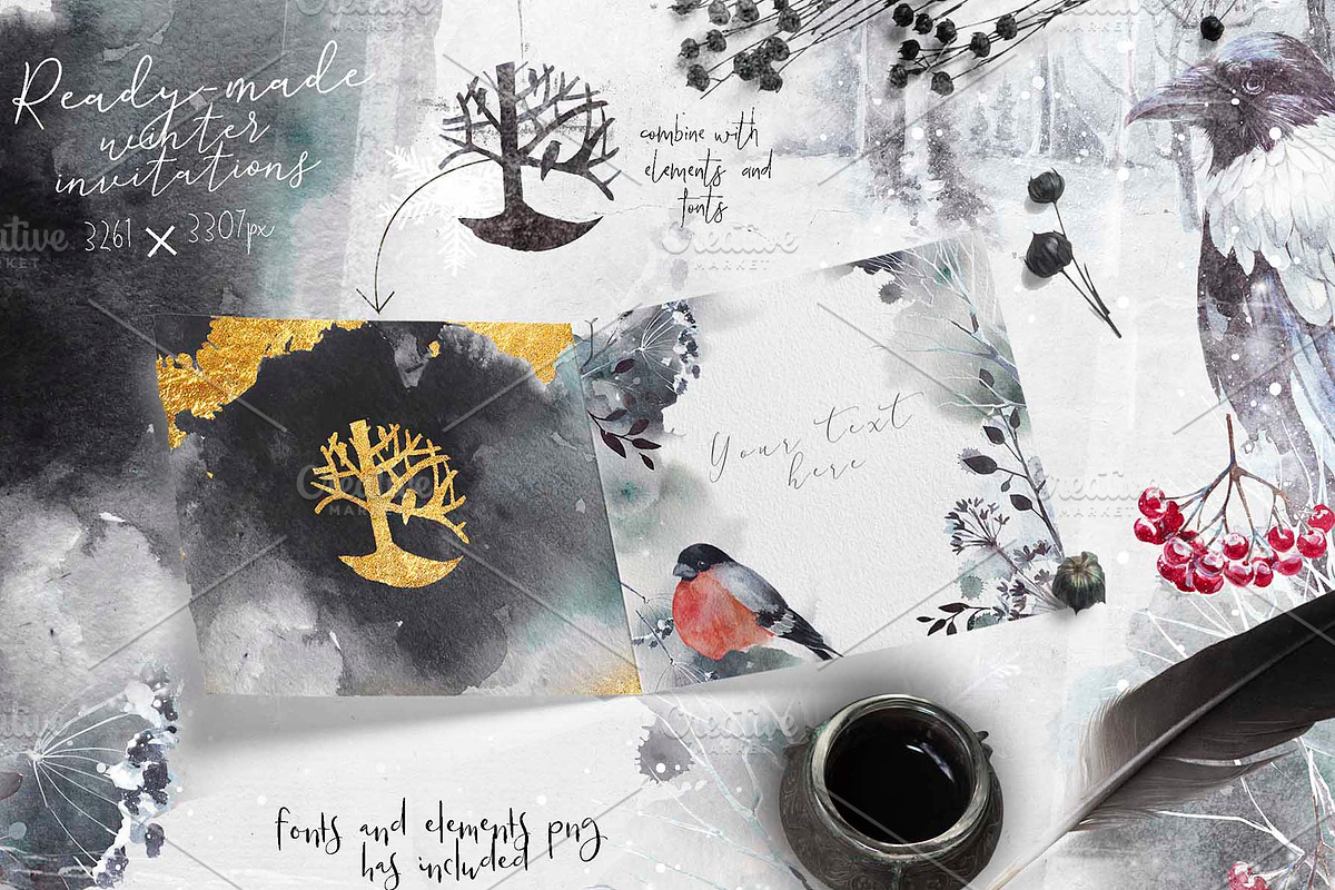 Winter fall bundle. all in 1, an Animal Illustration by Alisa Mikibith Art (Photo 16 of 30)