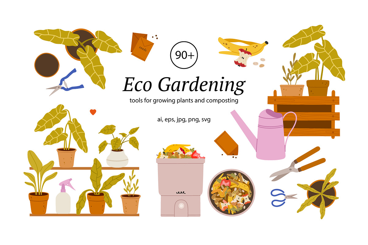 Eco Gardening. Composting., a Seasonal Illustration by Sweet Corner (Photo 1 of 12)
