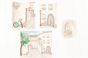 Cottage Village - watercolor clipart, an Illustration by Lolytop Studio (Thumbnail 6 of 7)