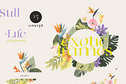 STILL LIFE tropical floral fruit, a Food Illustration by Lana Elanor (Thumbnail 7 of 12)
