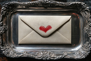 Love letter on a vintage tray, a Photo by Beautiful things