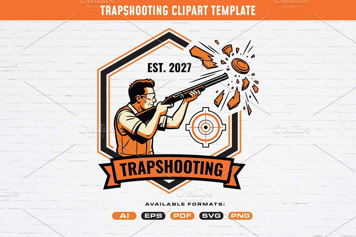 Trapshooting and Clay Pigeon Clipart, a Sport Illustration by Guavanaboy (Photo 1 of 3)