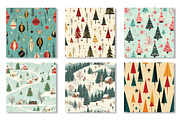 Vintage 1950s Christmas Patterns, a Texture Illustration by Daily.Designs (Thumbnail 2 of 4)