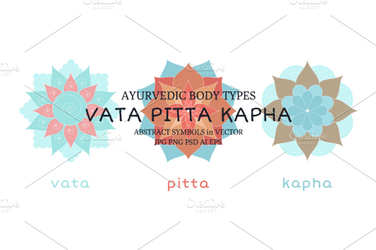 Vata Pitta Kapha. Ayurvedic doshas, a Decorative Illustration by Marina Demidova (Photo 3 of 3)