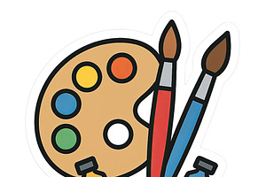 Art supplies illustration featuring, an Illustration by Dvoevnore photos