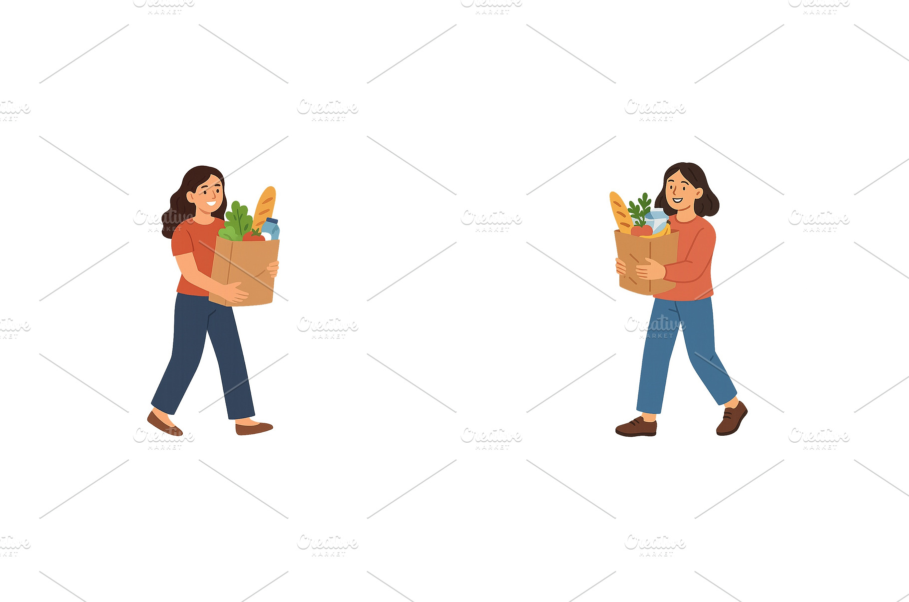 Young woman carries grocery bag, a Nature Photo by ZinetroN