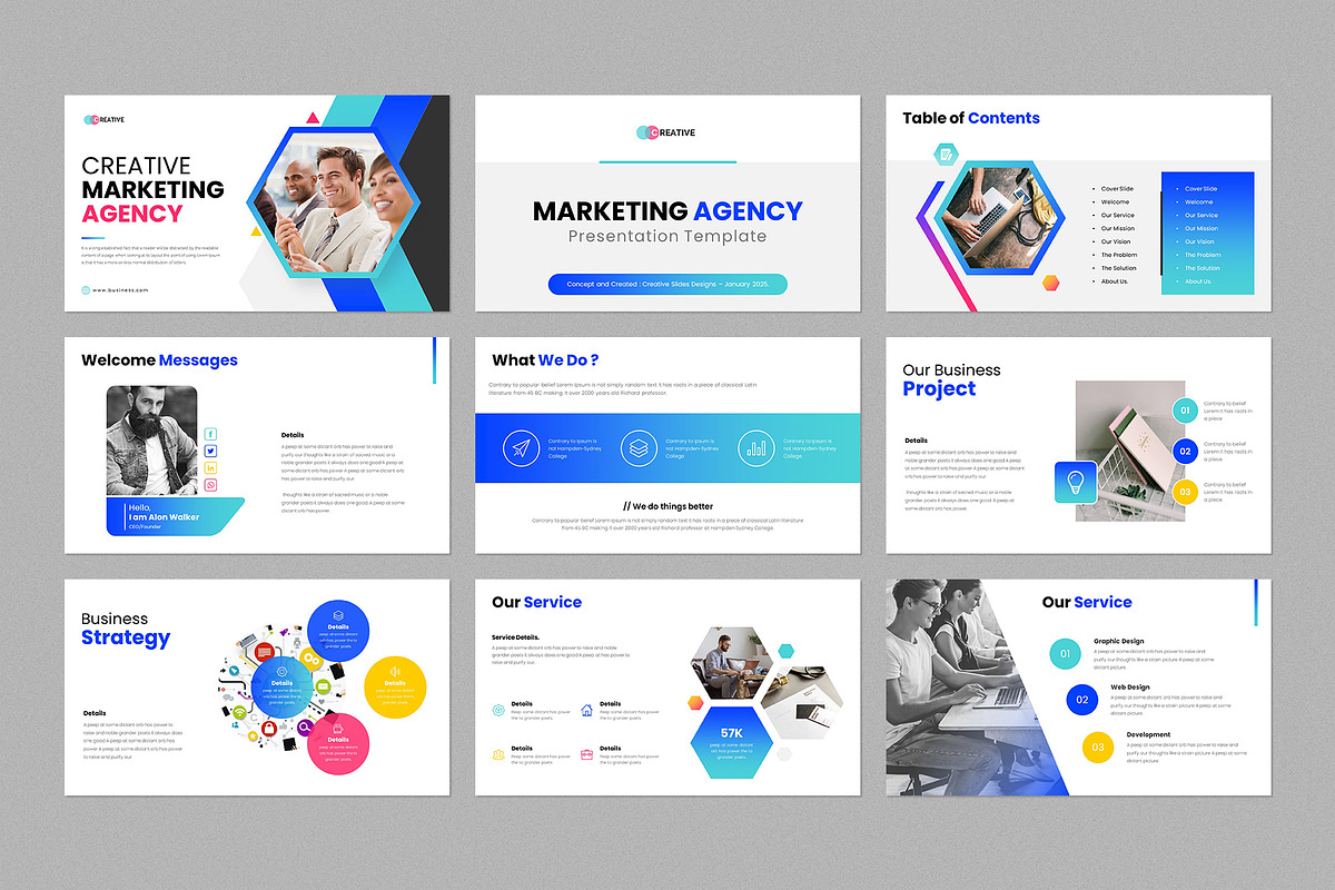 Creative Marketing Presentation, a Presentation Template by CreativeSlides