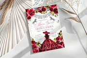 Red Charro Quinceañera Invitation, a Templates & Theme by VeliusCreativeStudio (Thumbnail 3 of 3)