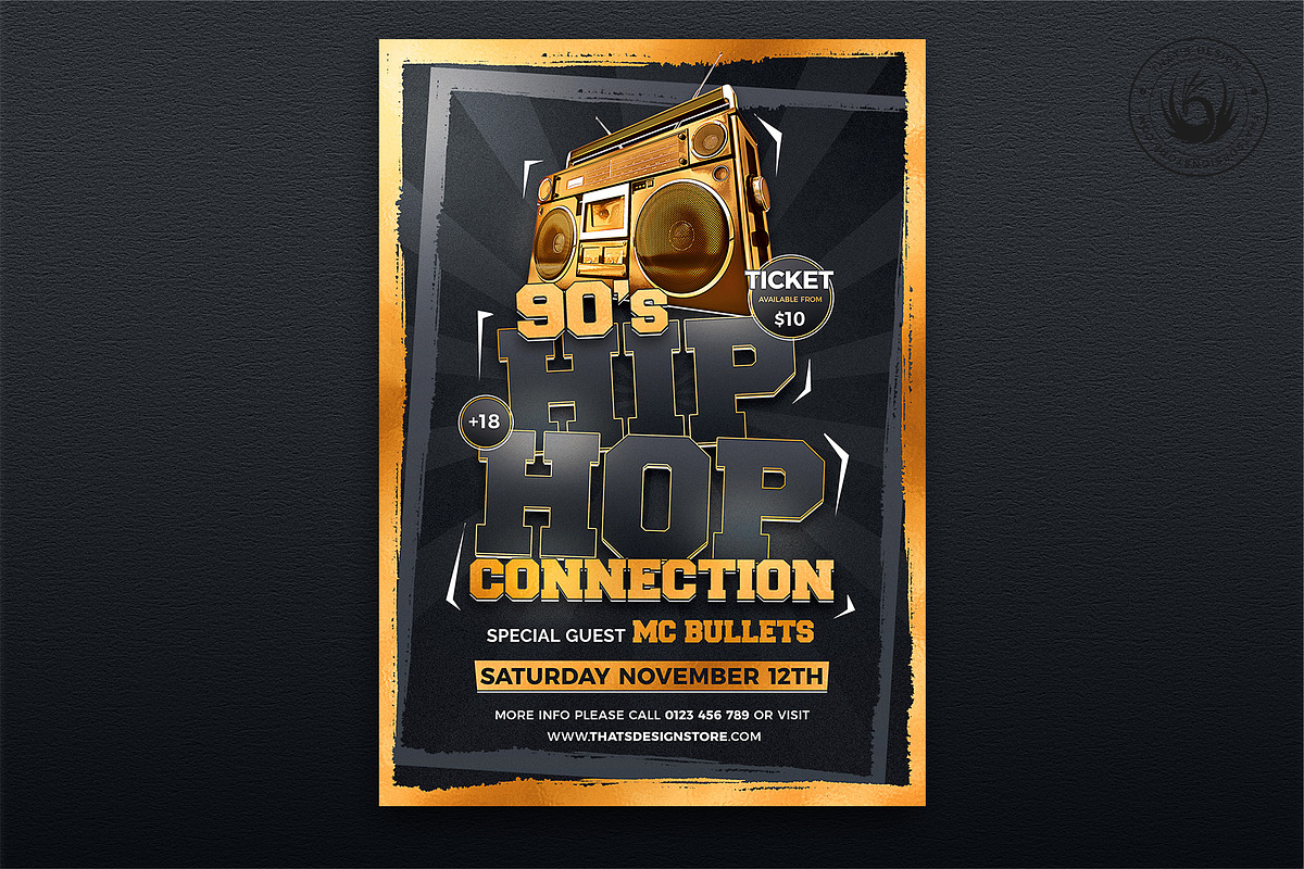 HipHop Connection Flyer Template V2, a Flyer Template by ThatsDesignArt (Photo 7 of 7)