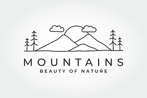 A Line art mountain vector logo, a Branding & Logo Template by PrastHF