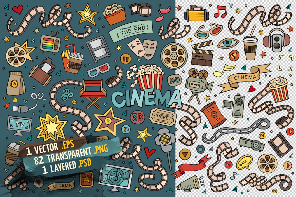 Cinema Objects & Elements Set, an Object Graphic by BALABOLKA (Photo 2 of 4)