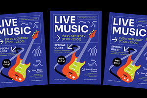 Live Music Promotion Flyer, a Flyer Template by Gumico Studio.