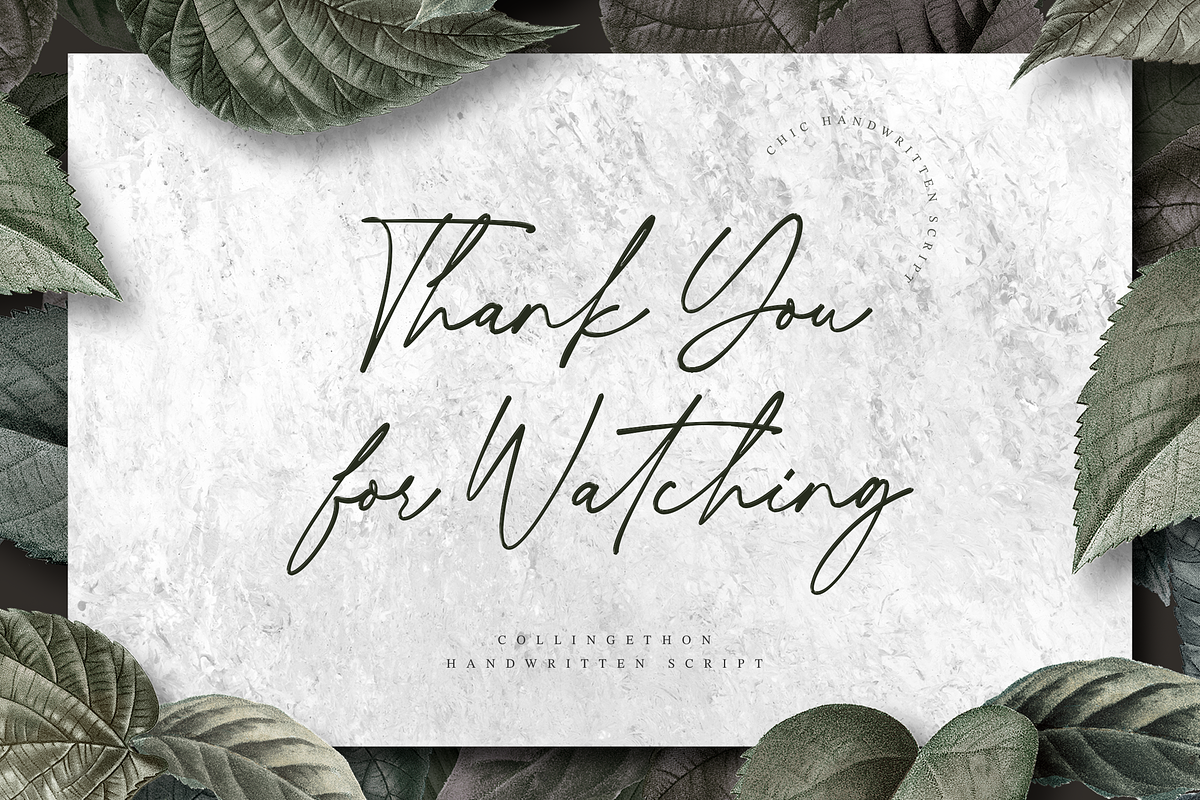 Collingethon Chic Handwritten Script, a Script Font by Namara Creative Studio (Photo 12 of 12)