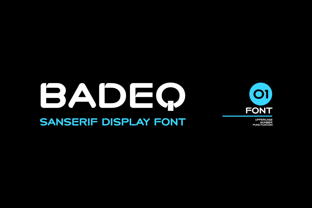 Badeq font, a Sans Serif Font by brahamb_design (Photo 1 of 5)