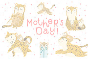 Mother's Day - leopard set, an Animal Illustration by Artnis (Thumbnail 1 of 6)