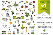 51 CANNABIS hand drawn elements!, an Outline Icon by Natasha-Pankina.com (Thumbnail 1 of 2)
