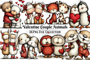Valentine's Couple Animals Clipart, an Illustration by Dream Creation (Thumbnail 1 of 7)