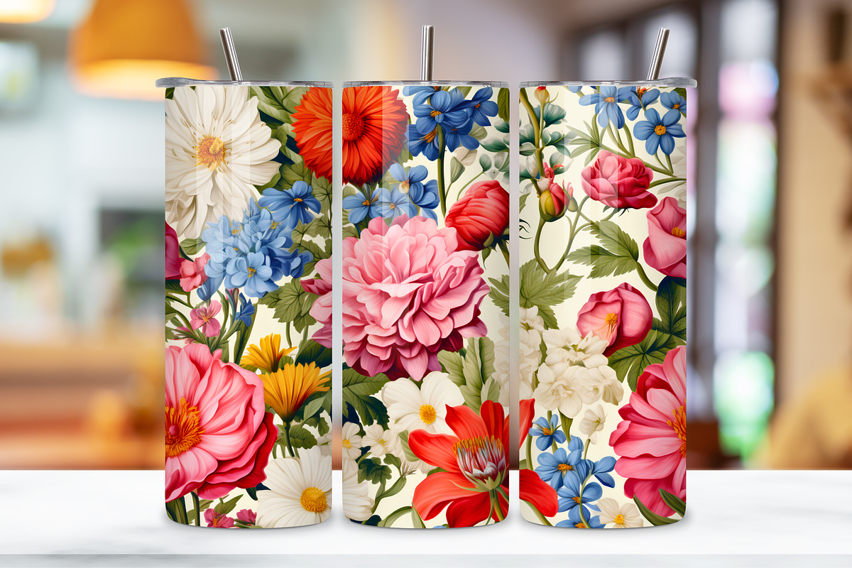 floral tumbler wrap | Seamless, a Graphic by FloridPrintables (Photo 2 of 3)