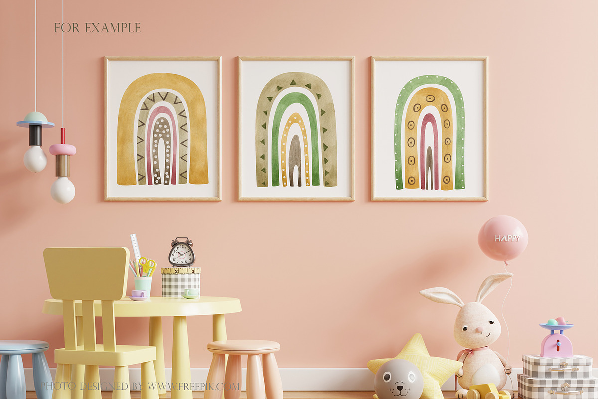 Watercolor Boho Rainbows Set, an Object Graphic by OrangePeafowlArt (Photo 8 of 16)