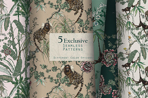 Chinoiserie. Seamless Patterns