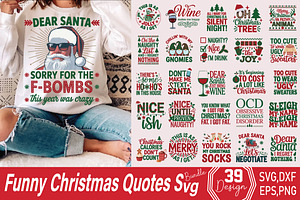 Funny Christmas Quotes Svg Bundle, an Object Graphic by DollarSmart